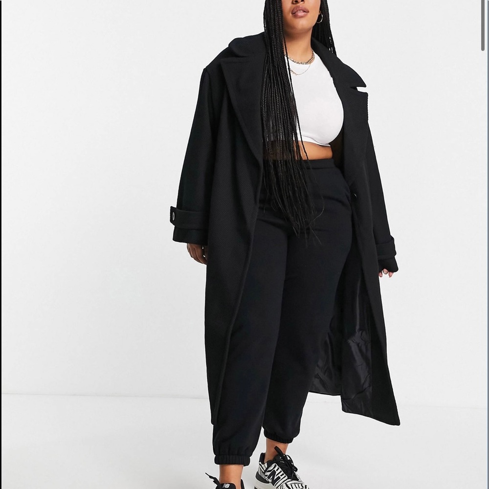 ASOS DESIGN Curve Oversized Twill Maxi Coat